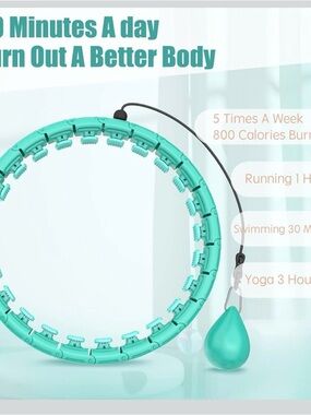 Weighted Fitness Hula Hoop - Teal NWT